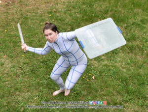 High Perspective Turning Running Sword Shield Pose