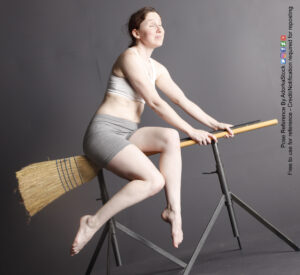 Magical Girl Witch Riding Broom