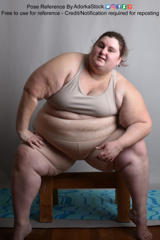 Fat Female Model Sitting Pose Reference
